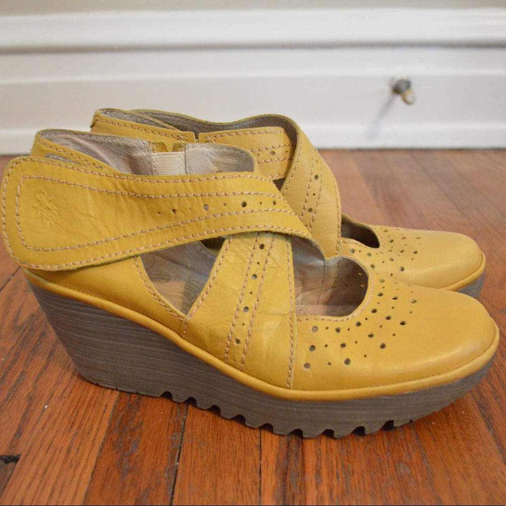 Fly London Yellow Wedge